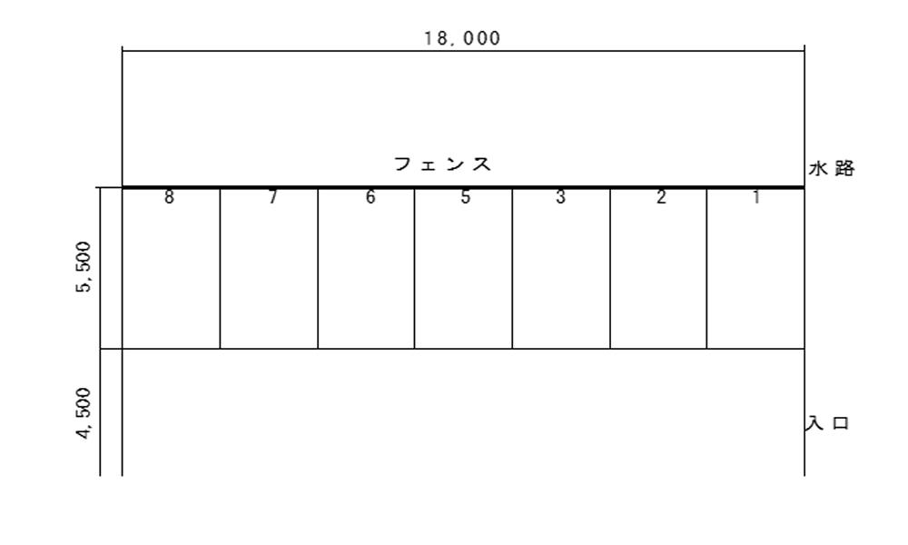 畝田東２丁目Ｔパーキングの駐車配置図