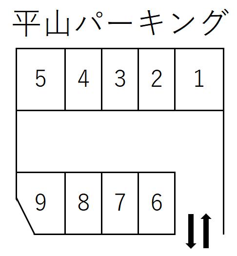 平山パーキングの駐車配置図