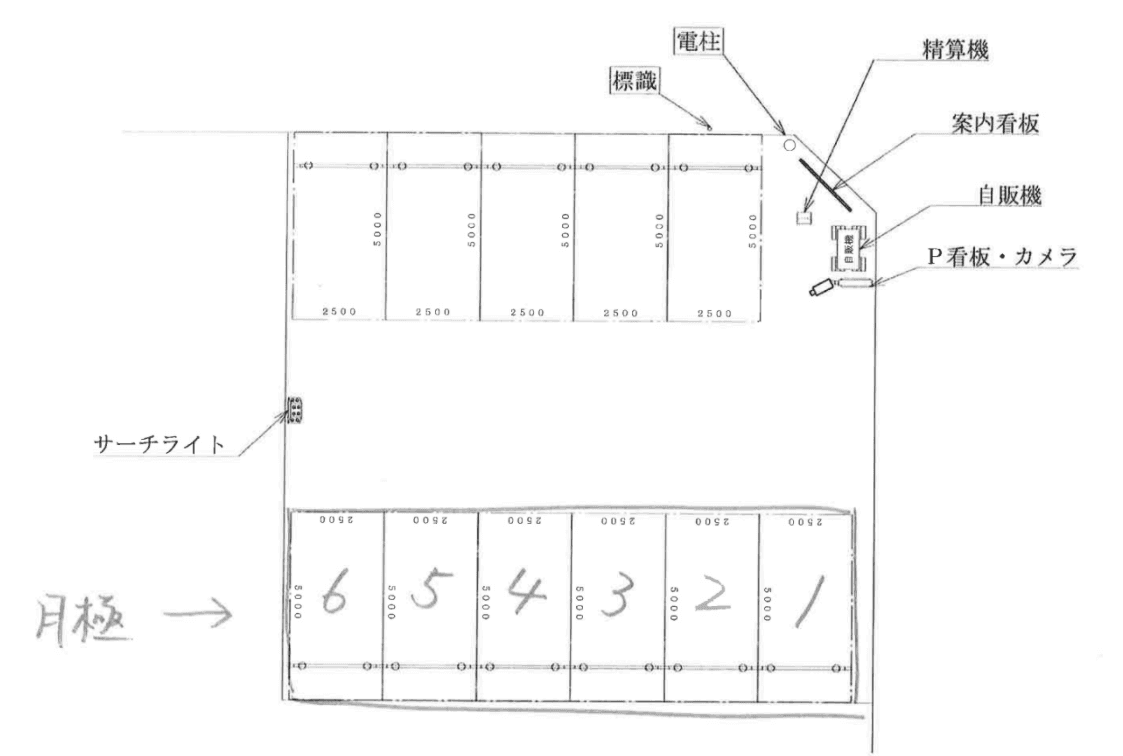 エコロパーク　八潮南川崎第2駐車場の駐車配置図