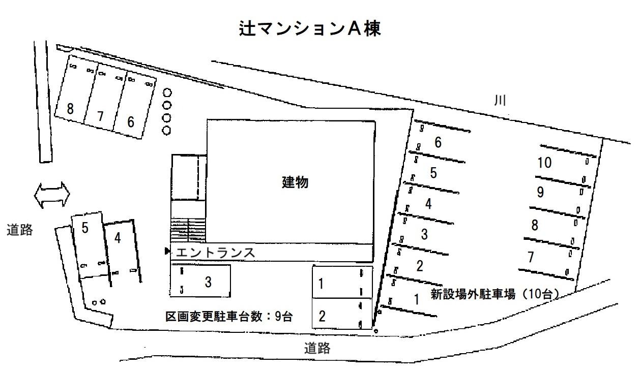 辻マンションＡ棟 (S)の駐車配置図