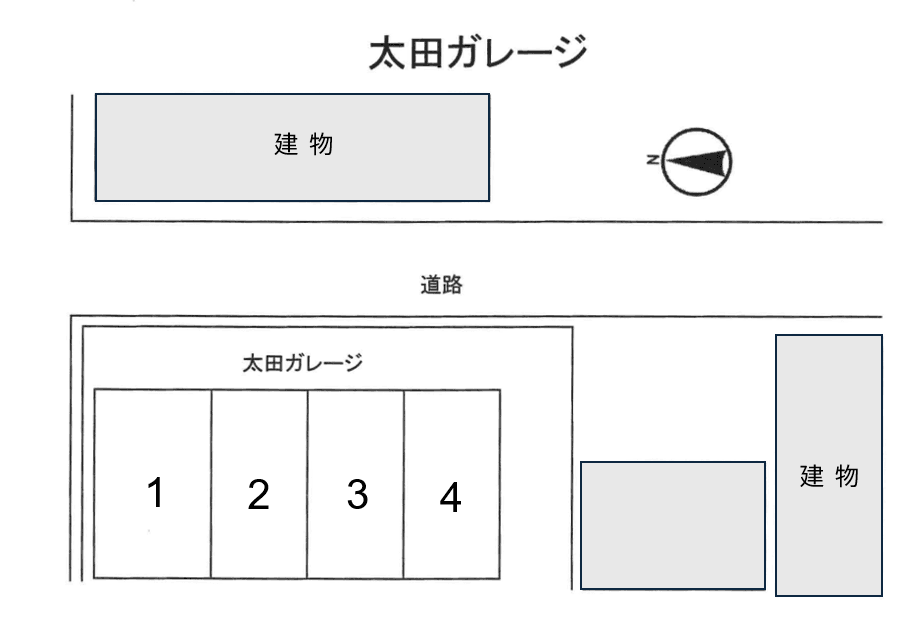 太田ガレージの駐車配置図