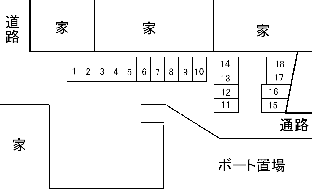 奈多自治会駐車場の駐車配置図