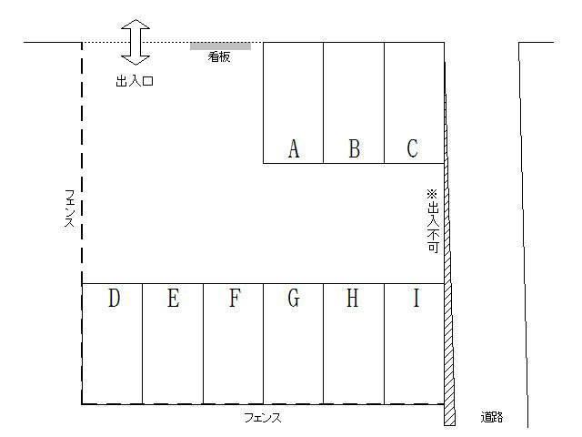 サンパティーク第2駐車場の駐車配置図