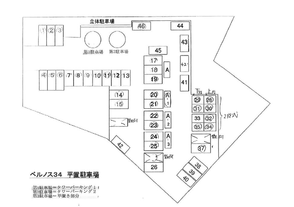BELNOS34駐車場 （タワーパーキング）の駐車配置図