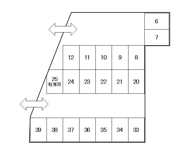 ハイム瑞樹ガレージ（川崎ガレージ）の駐車配置図