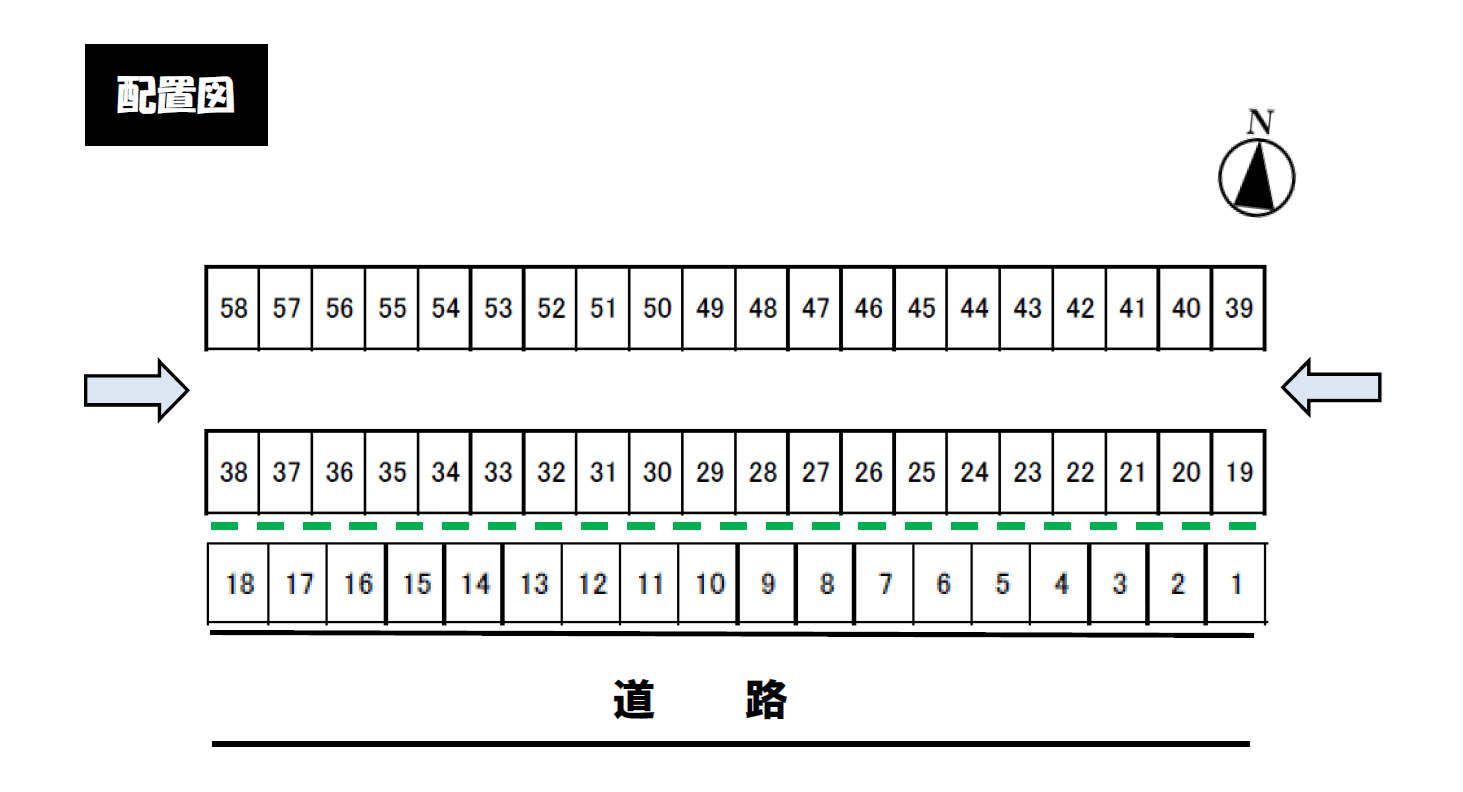 泉崎２丁目南駐車場の駐車配置図