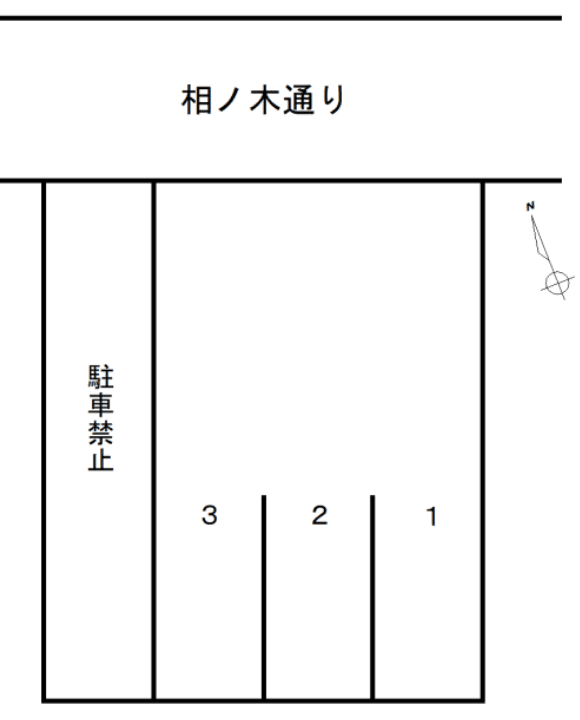 三輪8丁目月極駐車場の駐車配置図