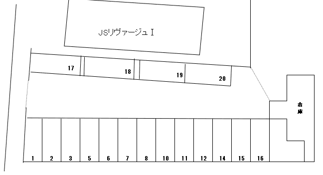 E-1 与一5丁目 河合貸駐車場の駐車配置図