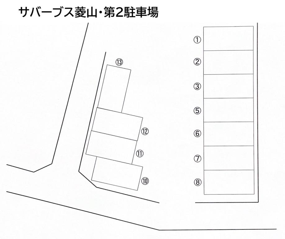 サバーブス菱山・第2駐車場の駐車配置図