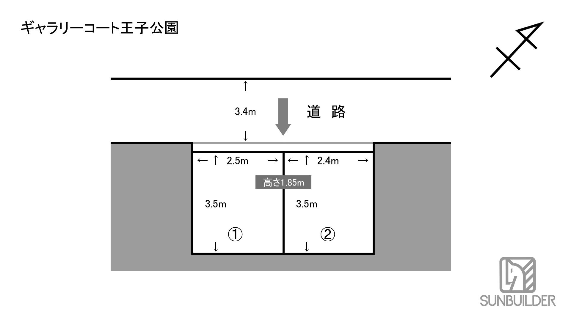 ギャラリーコート王子公園の駐車配置図