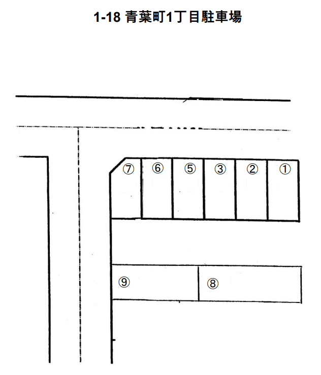1-18青葉1丁目駐車場の駐車配置図