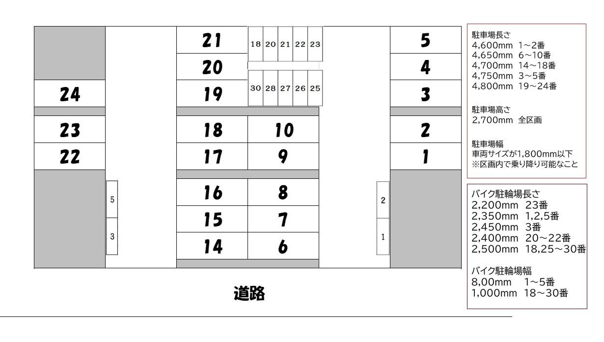 SOCIETY MINAMI-GYOUTOKUの駐車配置図