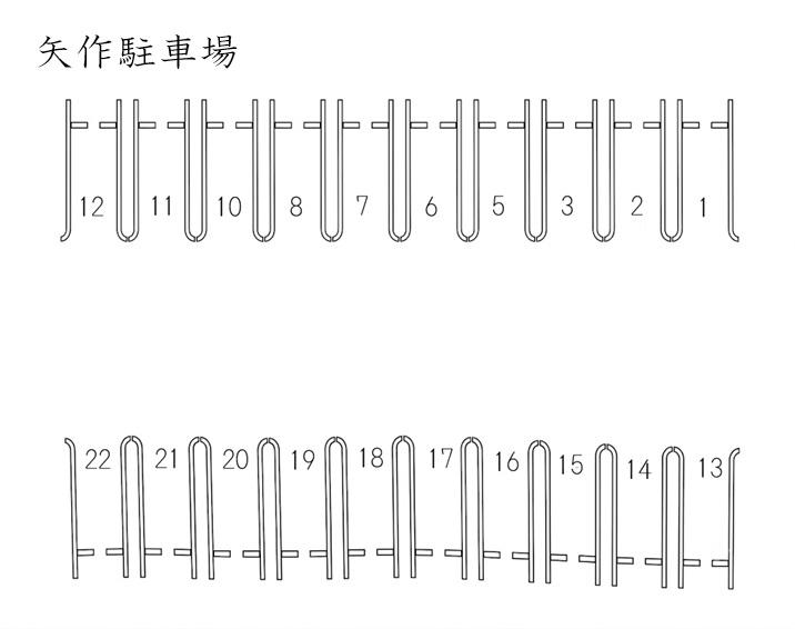 矢作駐車場の駐車配置図