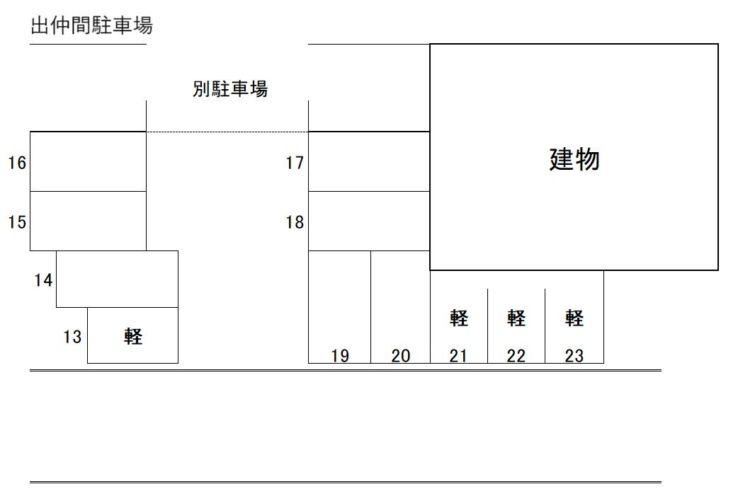 出仲間駐車場の駐車配置図