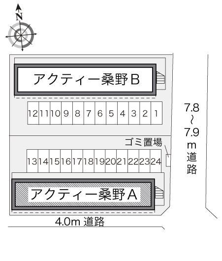 アクティー桑野Ａ(17618)の駐車配置図