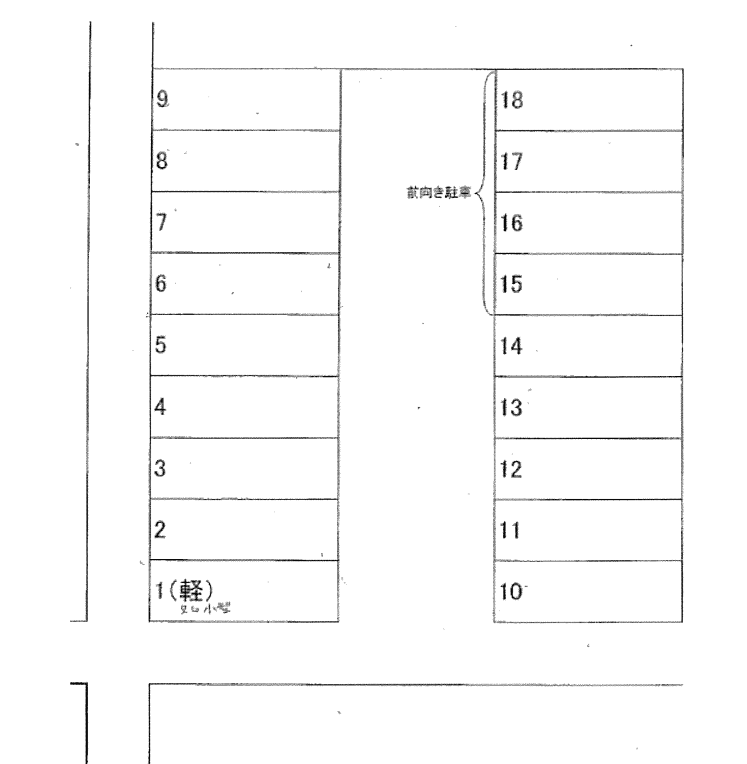 鴨江３丁目駐車場の駐車配置図