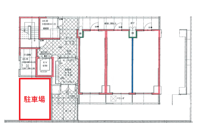 U-ro松屋町の駐車配置図