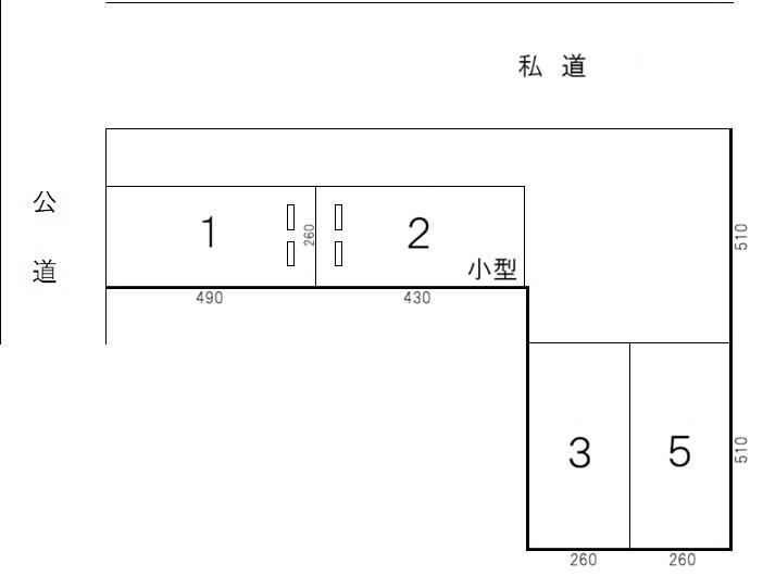 三木ガレージの駐車配置図