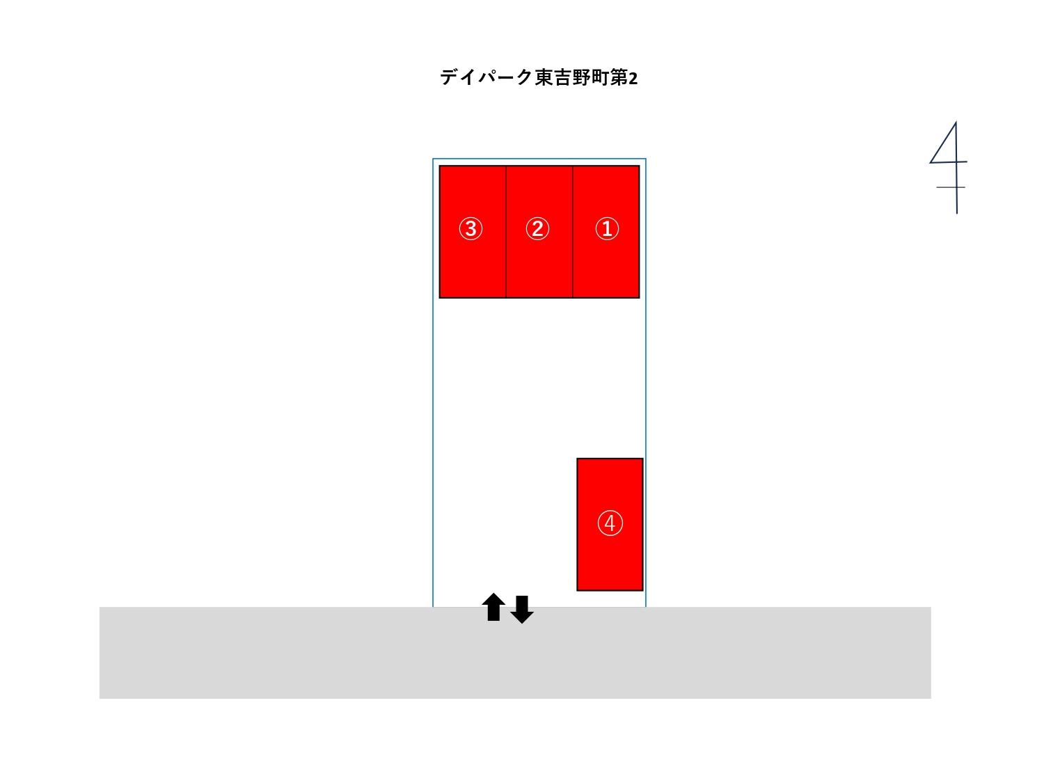 デイパーク東吉野町第2の駐車配置図