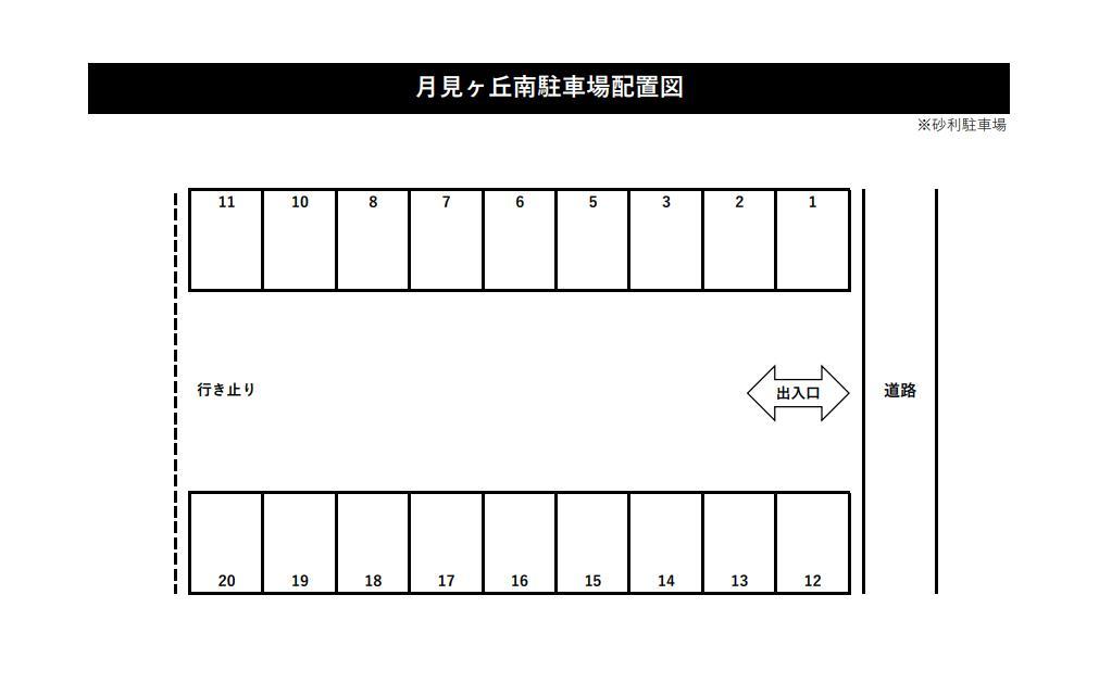 月見ヶ丘南駐車場の駐車配置図