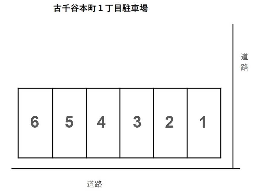 古千谷本町一丁目駐車場の駐車配置図