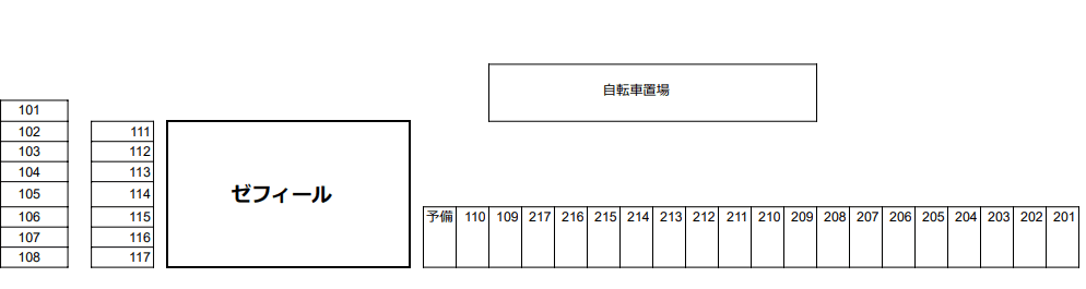 ゼフィールの駐車配置図