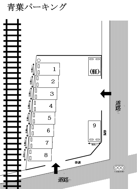 青葉パーキングの駐車配置図