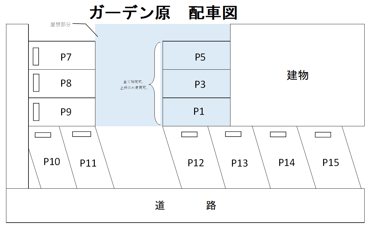 ｶﾞｰﾃﾞﾝ原の駐車配置図