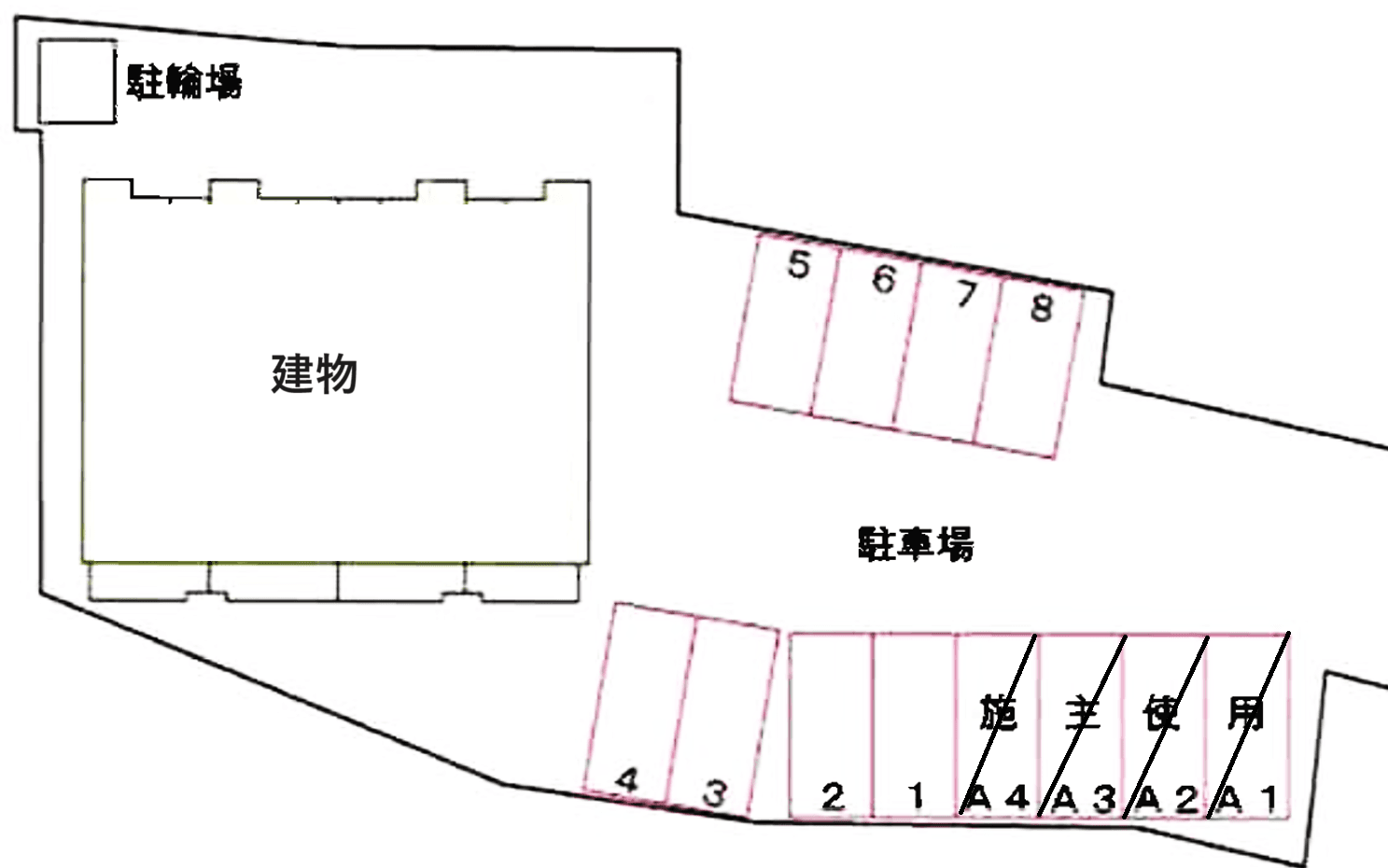 木村駐車場の駐車配置図