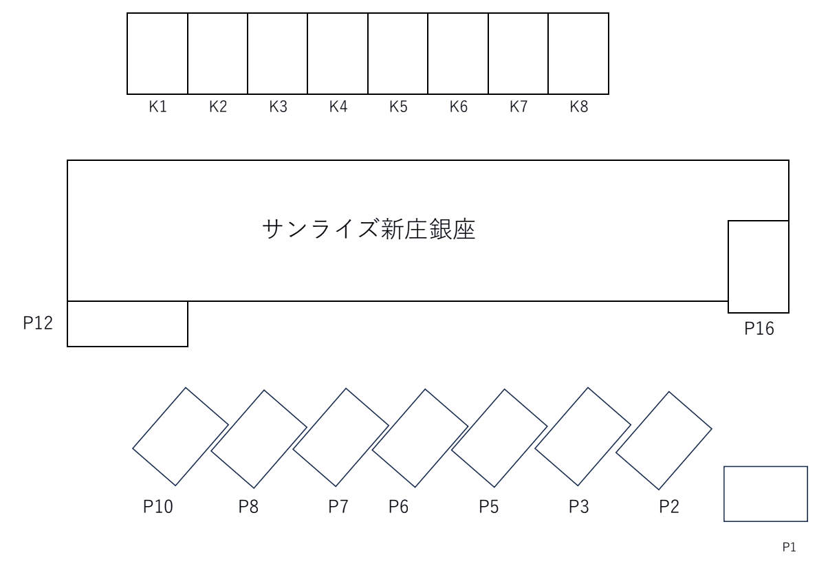 サンライズ新庄銀座の駐車配置図