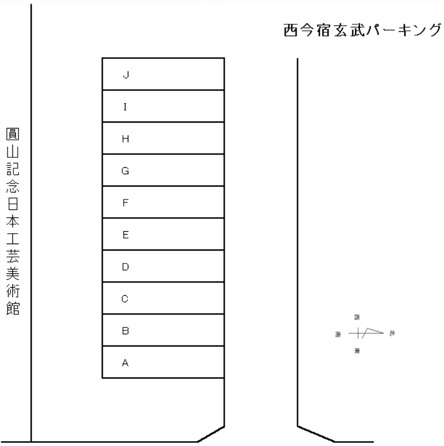 西今宿玄武パーキングの駐車配置図