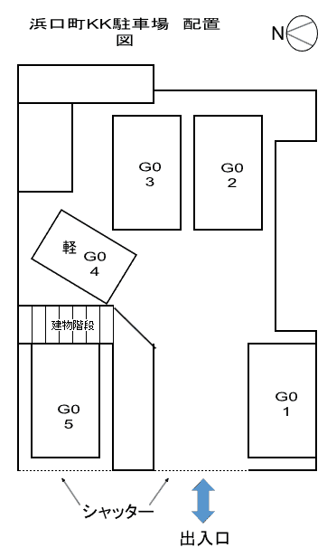 浜口町KK駐車場の駐車配置図