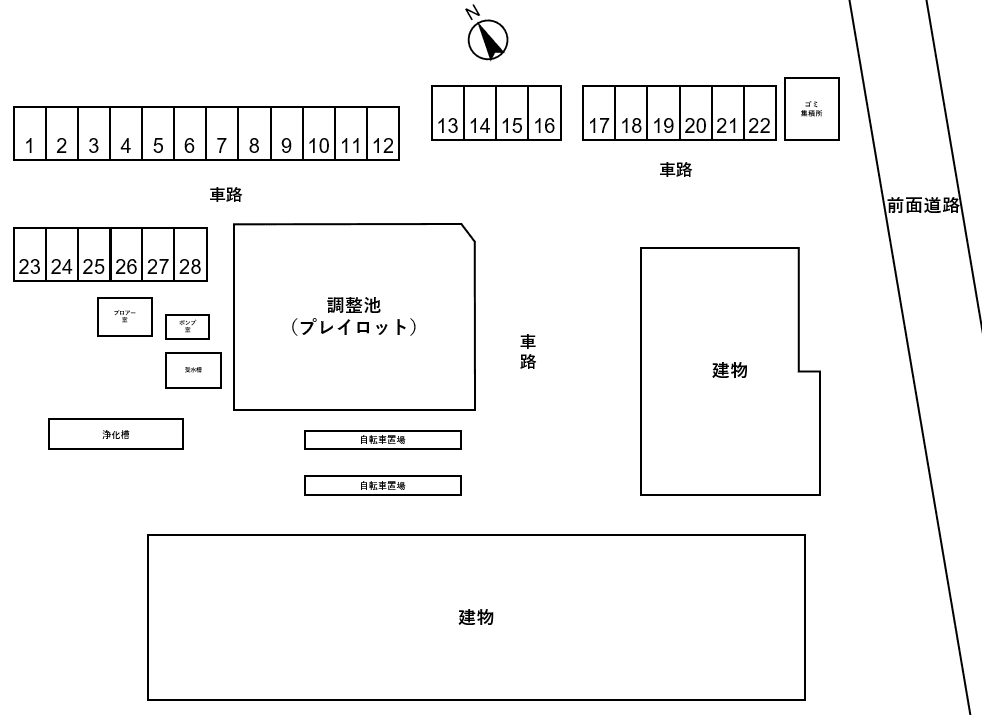 鎌ヶ谷大仏スカイハイツの駐車配置図