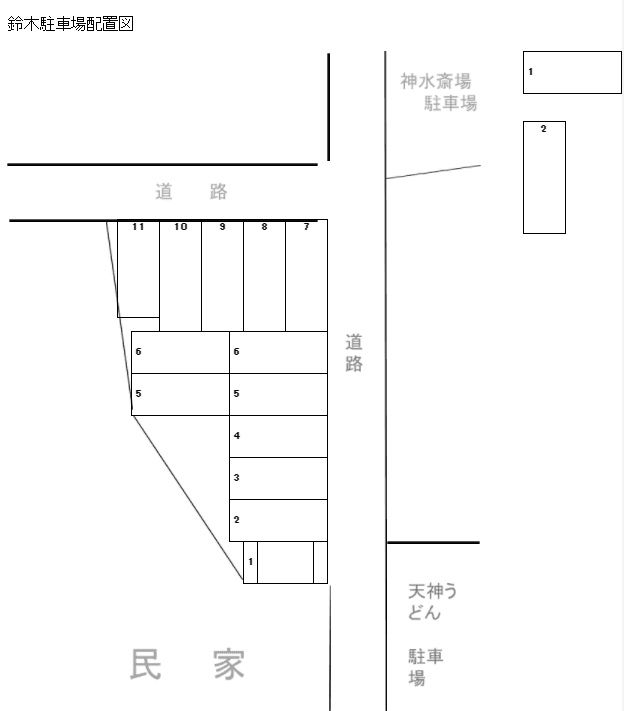 鈴木駐車場の駐車配置図