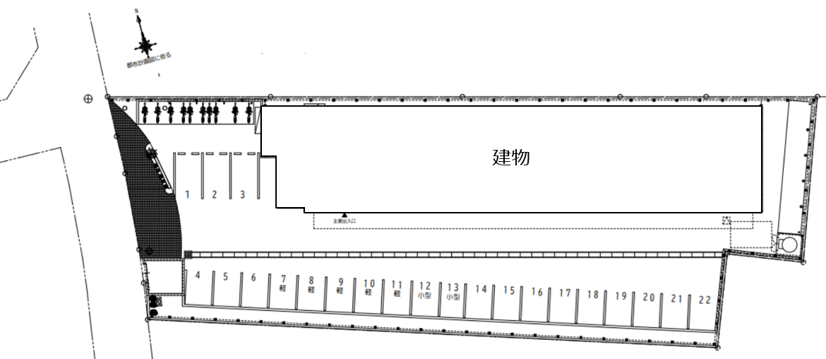 LUANA･AIR･RESIDENCE長町の駐車配置図