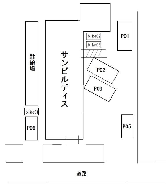 サンビルディスの駐車配置図