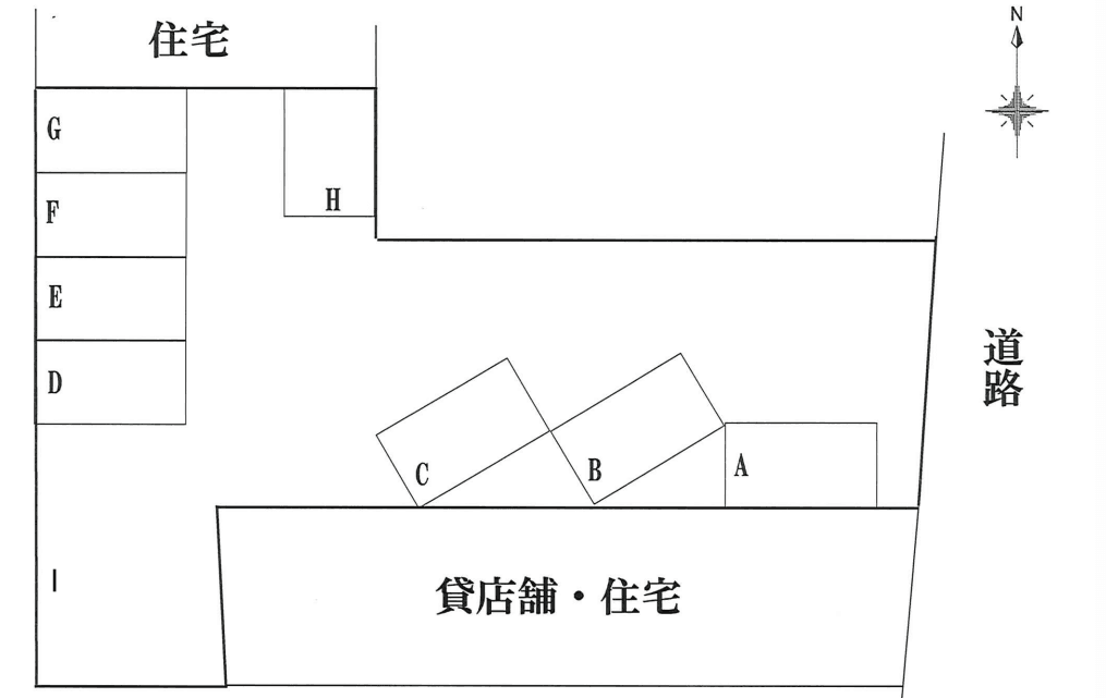 中町　岡空駐車場の駐車配置図