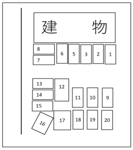 宝駐車場の駐車配置図