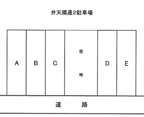 弁天橋通駐車場の駐車配置図