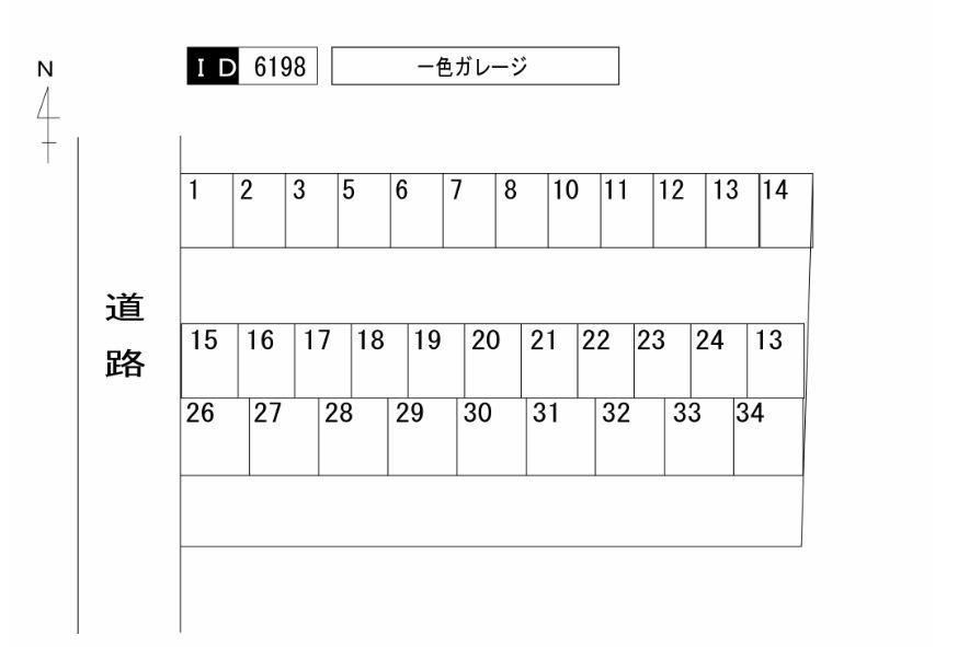 一色ガレージの駐車配置図