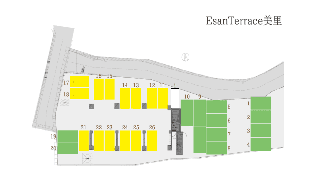 Esan　Terrace　美里の駐車配置図