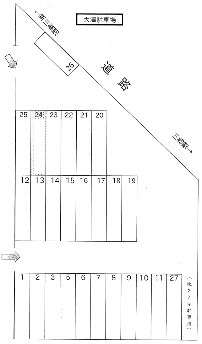 大澤駐車場の駐車配置図