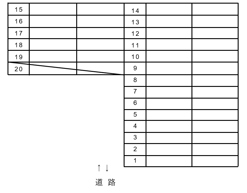 糸賀駐車場（国府）の駐車配置図