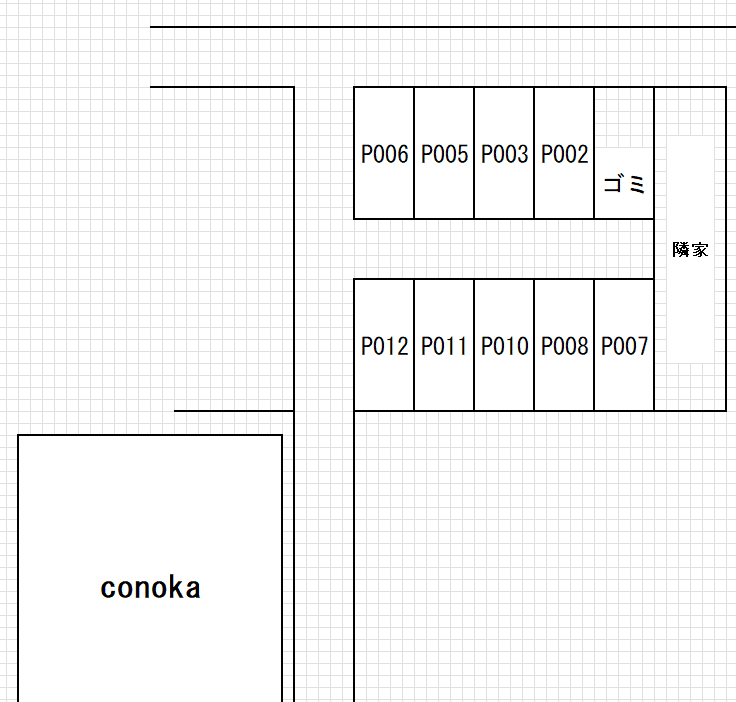 ｃｏｎｏｋａ敷地外駐車場の駐車配置図