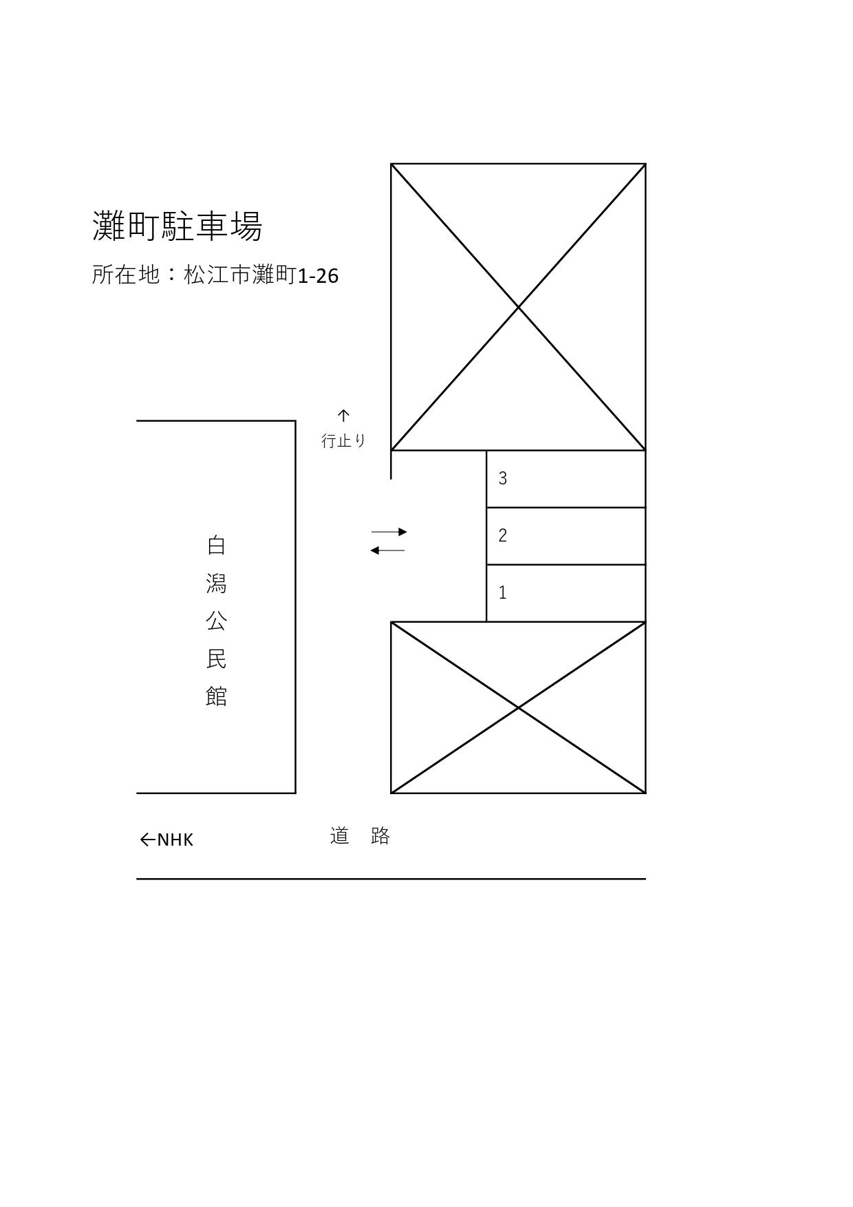 灘町駐車場の駐車配置図