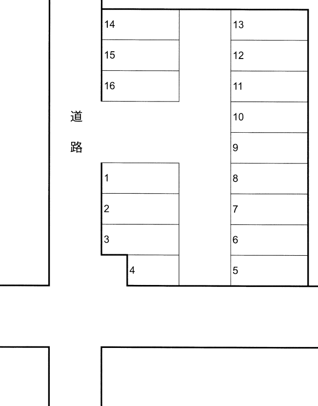 赤島町15番有料駐車場の駐車配置図