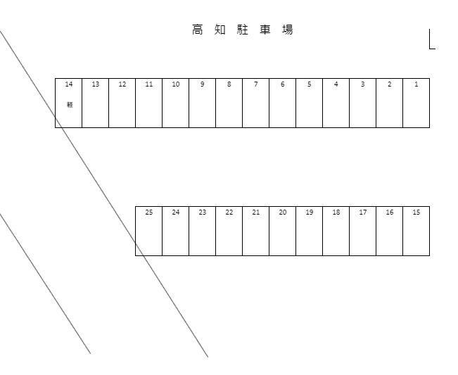 高知（平福）駐車場　の駐車配置図