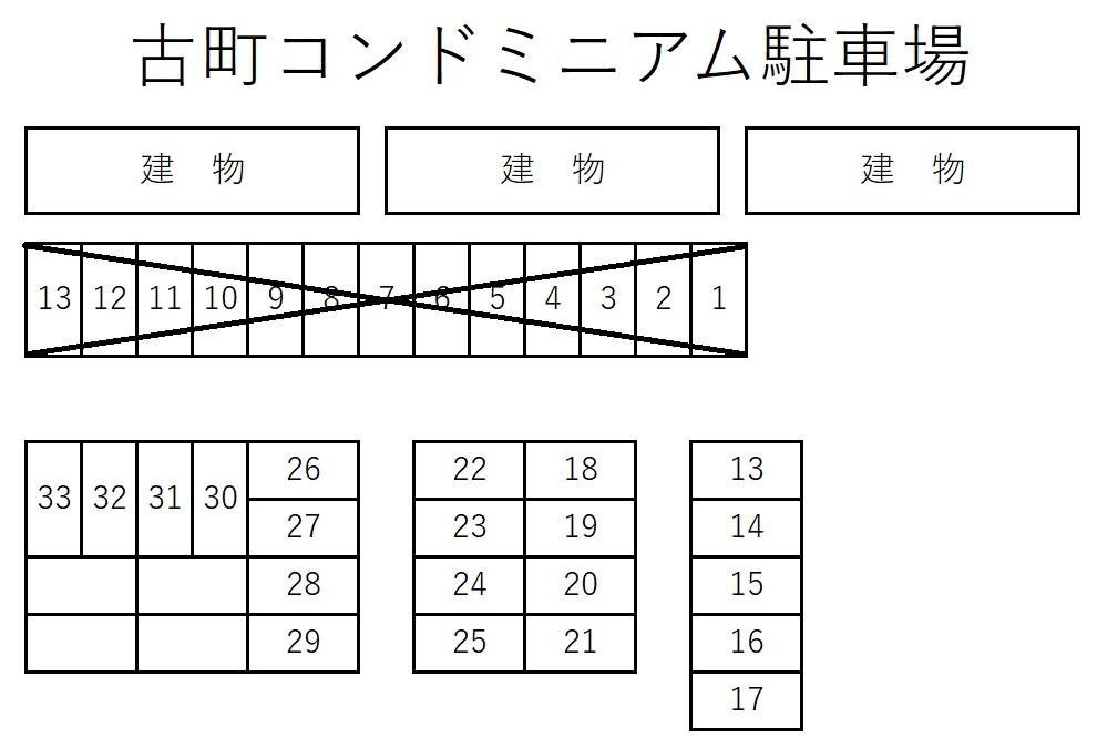 古町コンドミニアム駐車場の駐車配置図