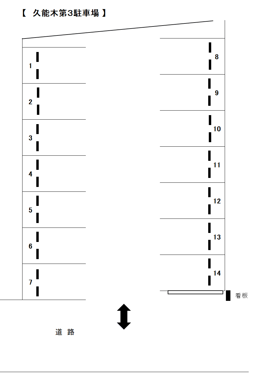 久能木第３駐車場の駐車配置図