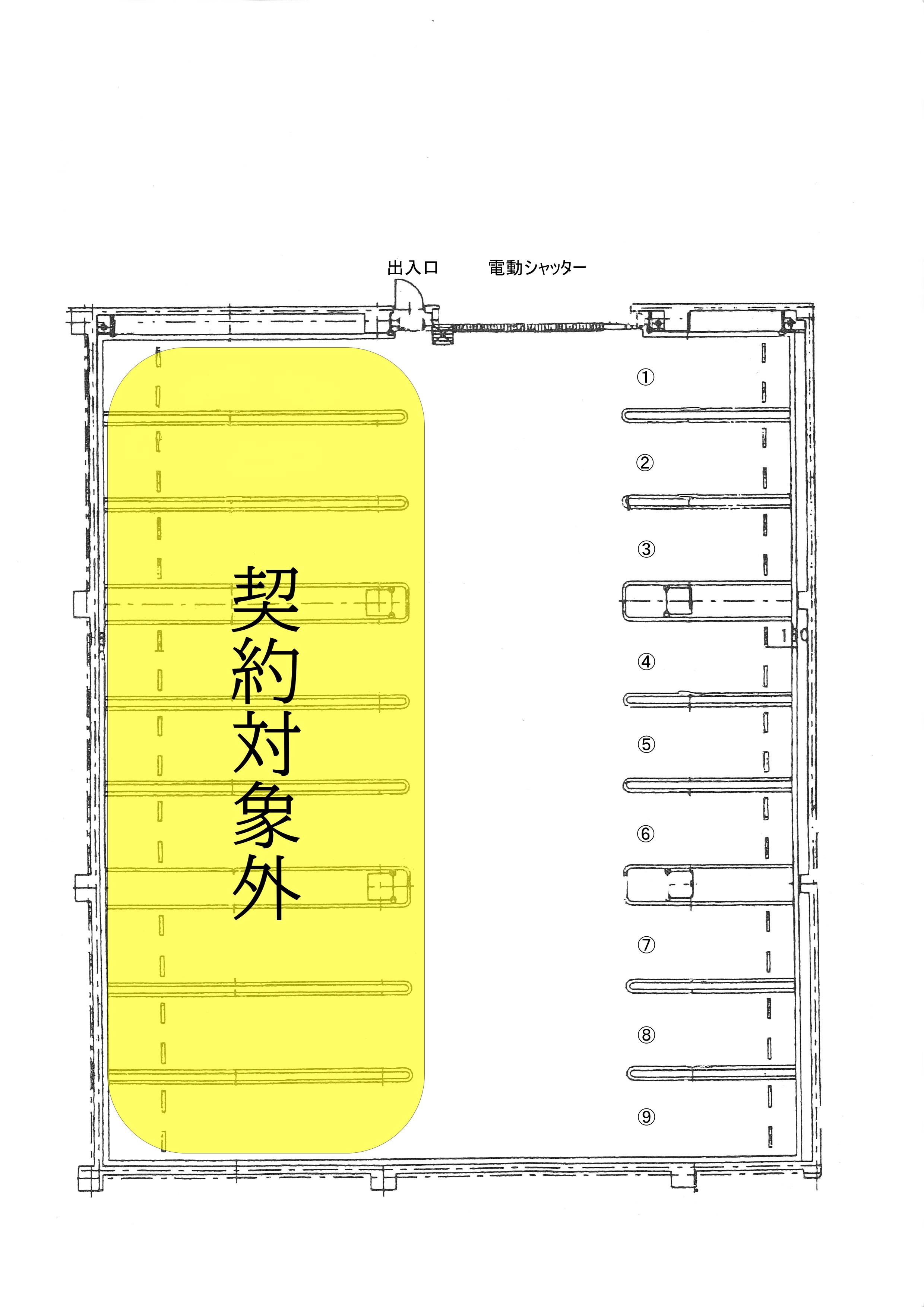 ニトリ厚別店地下駐車場の駐車配置図